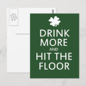 Drink meer en raak de vloer briefkaart (Voorkant / Achterkant)