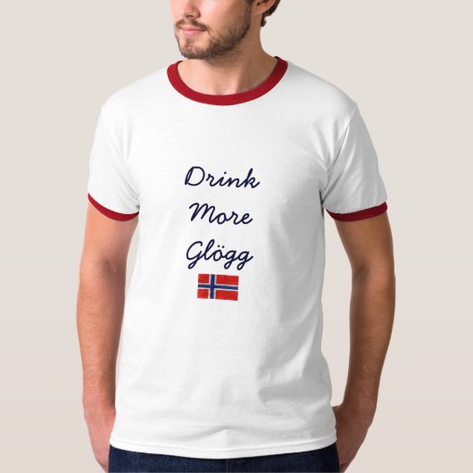 Drink meer Glogg Noorse vlag T-shirt (Voorkant)