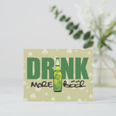 Drink Meer Iers Groen Bier Briefkaart (Staand voorkant)