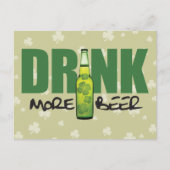 Drink Meer Iers Groen Bier Briefkaart (Voorkant)