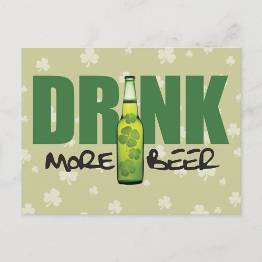 Drink Meer Iers Groen Bier Briefkaart (Voorkant)