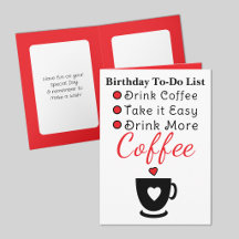 Drink meer koffie wit rood verjaardag