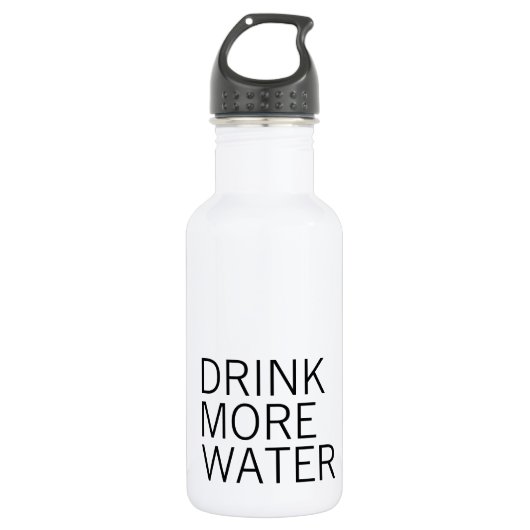 Drink Meer water | Eenvoudig minimalistisch Waterfles (Voorkant)