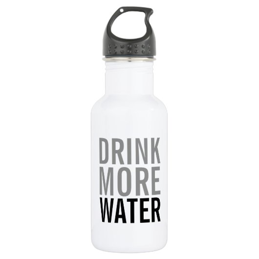 Drink Meer water | Eenvoudig minimalistisch Waterfles (Voorkant)