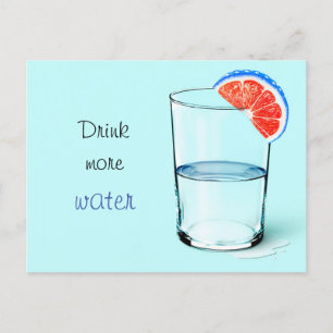 Drink Meer water / glas water Briefkaart