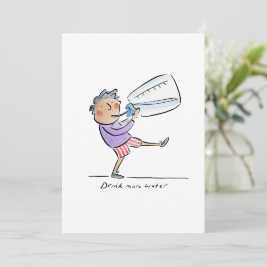 Drink meer water kaart (Staand voorkant)