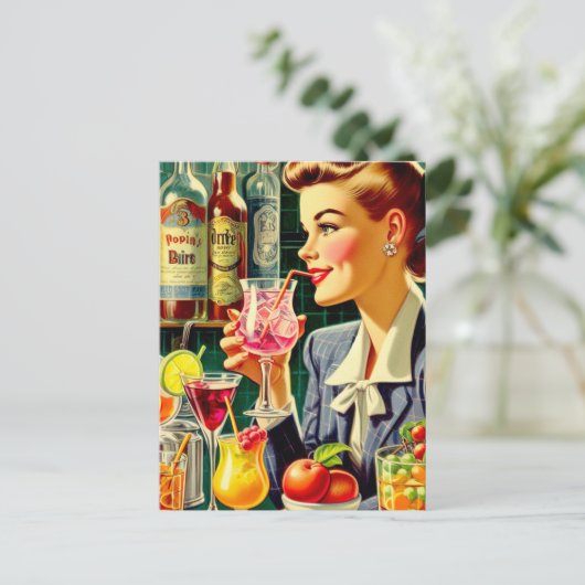  Drink meisje Briefkaart (Staand voorkant)