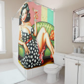  Drink meisje Douchegordijn (In situ)