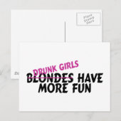 Drink meisjes hebben meer plezier briefkaart (Voorkant / Achterkant)