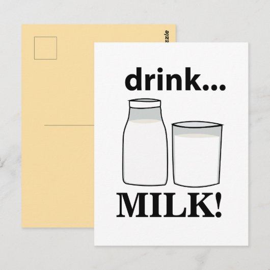 Drink Melk  Briefkaart (Voorkant / Achterkant)