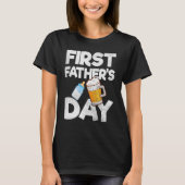 Drink melk en bier samen Happy First Father T-shirt (Voorkant)