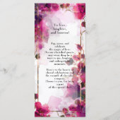 Drink menu Fuchsia Betovering: Waterverf (Achterkant)