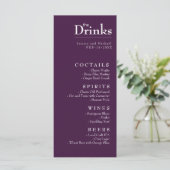 Drink menu Fuchsia Betovering: Waterverf (Staand voorkant)