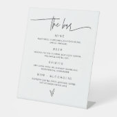 Drink Menu Trouwbar Teken Receptie Tabel Reclamebord Met Voetstuk (Voorkant)