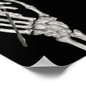 Drink Menu Waterverf Skelet Roos Gotische bruiloft Poster (Hoek)