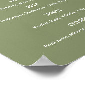 Drink Menu Wedding Sage Green Poster (Hoek)