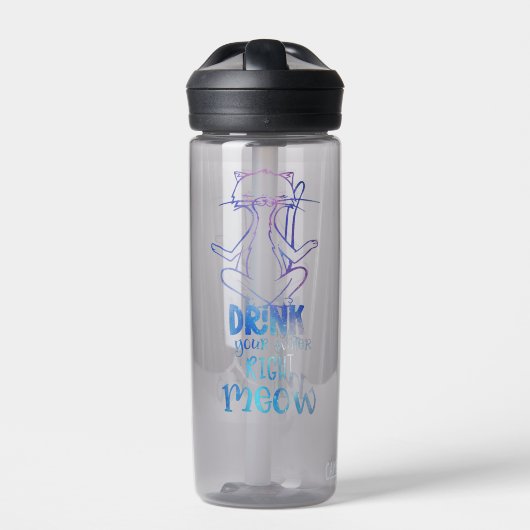 Drink Meow Yoga Cat Waterfles (Voorkant)