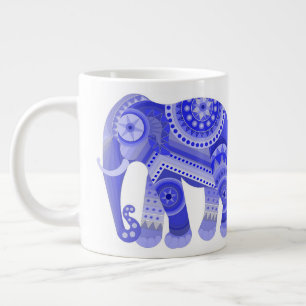 DRINK MET BLAUWE KOELE OLIFANT KOFFIEBEEKER GROTE KOFFIEKOP