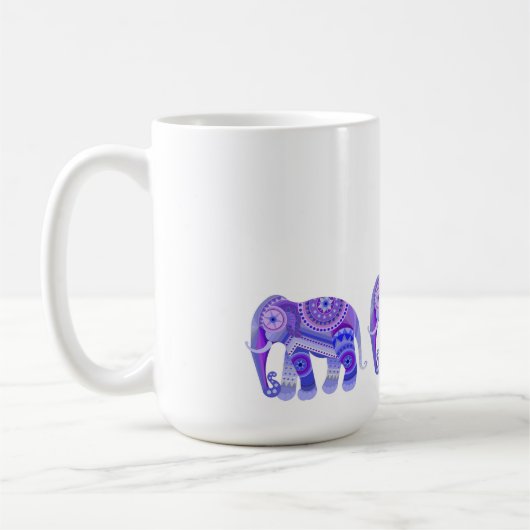 DRINK MET BLUE PAARSE COOL ELEPHANT COFFEE MOK (Links)