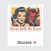 Drink met de duivel sticker (Vel)