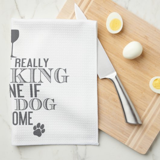 Drink met de hond - grijs | Grappige keukenhanddoe Theedoek (Quarter Fold)