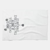 Drink met de hond - grijs | Grappige keukenhanddoe Theedoek (Horizontaal)