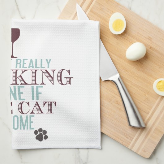 Drink met de kat | Grappige keukenhanddoek (Quarter Fold)