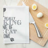Drink met de kat - grijs | Grappige keukenhanddoek (Quarter Fold)
