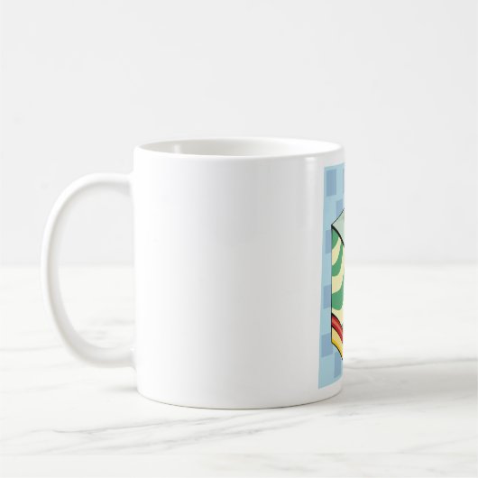 Drink met een rietje koffiemok (Links)
