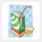 Drink met een Sticker van het riemvierkant (Voorkant)