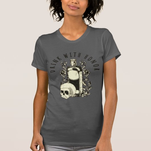 Drink Met Eer Schedel T-shirt (Voorkant)