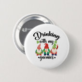 Drink met mijn Gnomen Funny St Patrick's Day Ronde Button 5,7 Cm (Voorkant /achterkant)