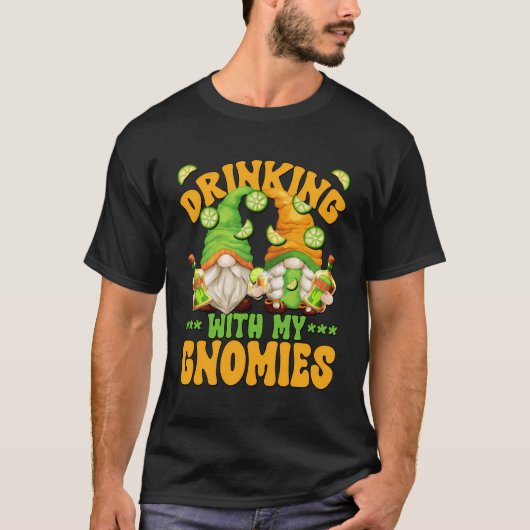 Drink met mijn kabouters voor meisjes trip tequila t-shirt (Voorkant)