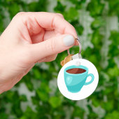 Drink met warme chocolade sleutelhanger