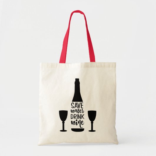 Drink met water in zwarte fles met twee glazen gla tote bag (Voorkant)