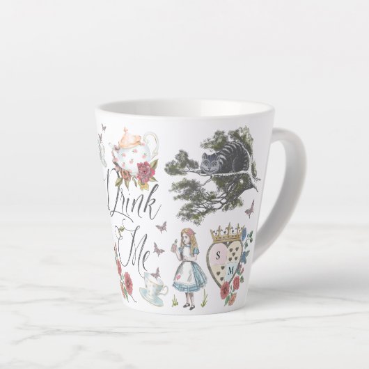 Drink mij |  Alice in Wonderland Tea Party Latte Mok (Rechterhoek)