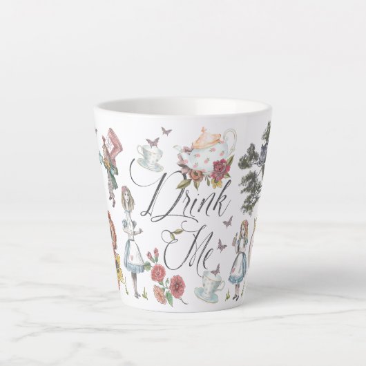 Drink mij |  Alice in Wonderland Tea Party Latte Mok (Voorkant)