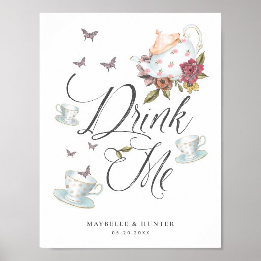 Drink mij |  Alice in Wonderland Tea Party Poster (Voorkant)