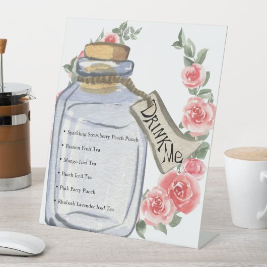 Drink mij | Alice in Wonderland Tea Party Reclamebord Met Voetstuk (Insitu)
