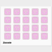 "Drink mij" Wonderland Tea Party Enchanting Pink Vierkante Sticker (Vel)