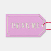 "Drink mij" Wonderland Tea Party Pink Personalized Cadeaulabel (Voorkant (Horizontaal))