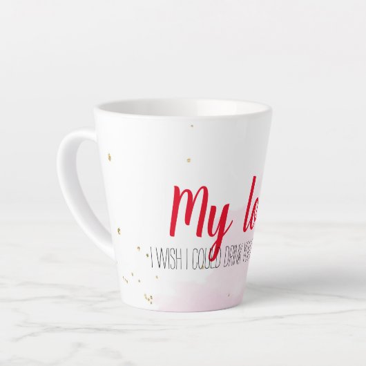 Drink mijn liefde latte mok (Linkerhoek)