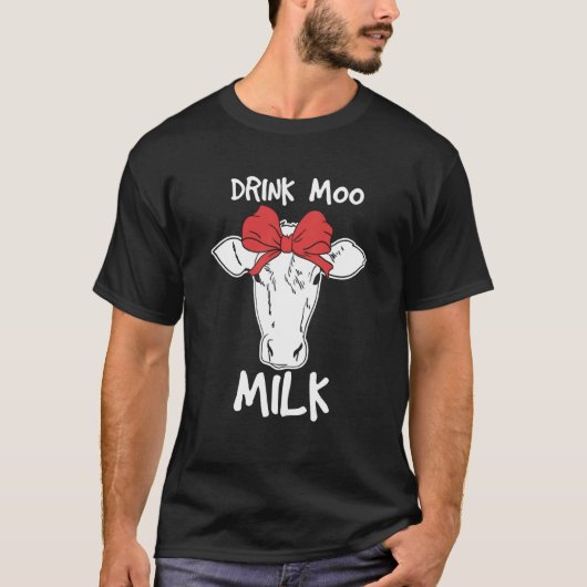 Drink Moo Melk Grappige Koeu2019s Melk Idee T-shirt (Voorkant)