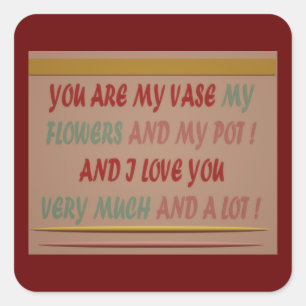 DRINK NAAR ROMANCE LIEFDE EN KNUFFELS VIERKANTE STICKER