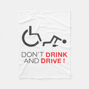 Drink Niet En Rijd! Grappige Rolstoel Drinken Fleece Deken