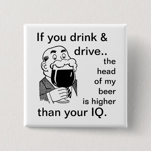 Drink niet en rijd niet vierkante button 5,1 cm (Voorkant)
