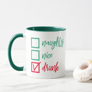 Drink Niet Naughty of Nice   Vreemde kerstHumor Mok