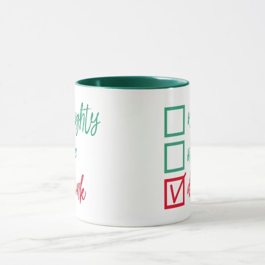 Drink Niet Ondeugend of Nice | Funny Christmas Hum Mok (Midden)