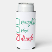 Drink Niet Ondeugend of Nice | Funny Christmas Hum Seltzer Blikjeskoeler (Seltzer Achterkant)