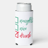Drink Niet Ondeugend of Nice | Funny Christmas Hum Seltzer Blikjeskoeler (Seltzer Voorkant)